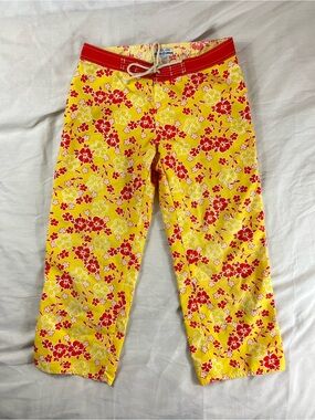 Vintage Water Girl Yellow Capri Swim Pants
